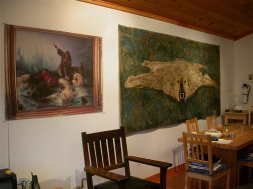 polar bear and ptg.jpg - Flying Bear Installed with Biard painting, 2012
